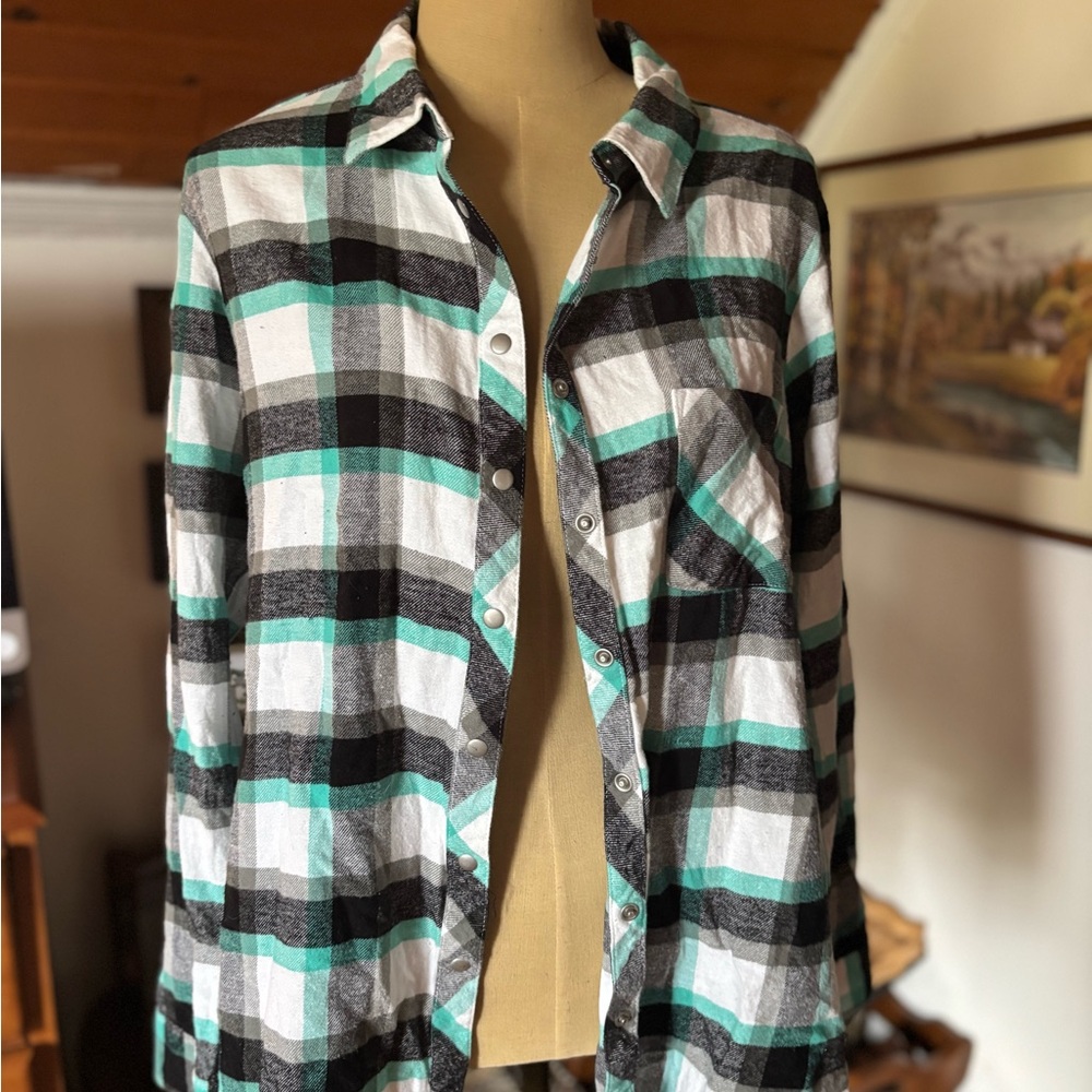 Women’s Teal Plaid Shirt